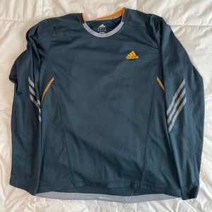Adidas Supernova Long Sleeve Running Shirt Climalite Gray Orange
